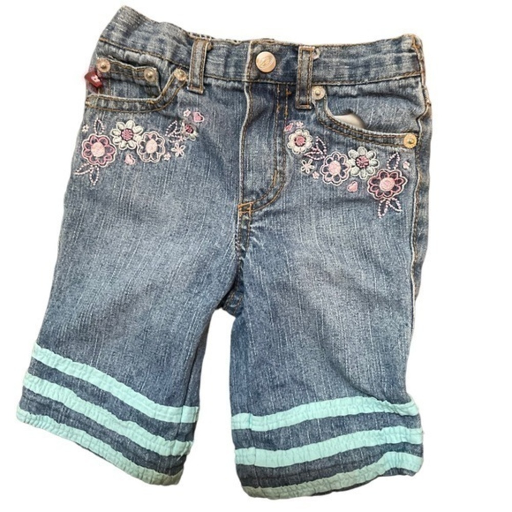 Bongo Jeans Embroidered 12 Months Eladtic Waist Baby Girl Diva